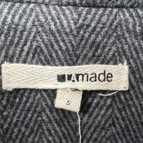 LA Made Grey Herringbone Asymmetrical Zip Jacket Small New