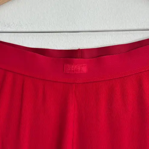 SKIMS Cotton Rib Pant in Cranberry, Size X-Small