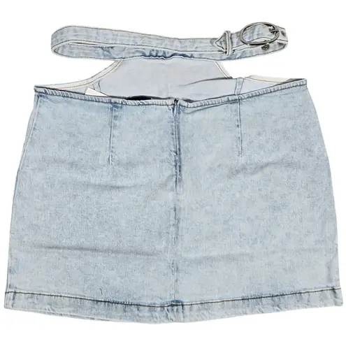 We Wore What Denim Cut Out Mini Skirt Super Light S NWT