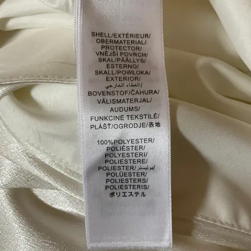 Aidan Mattox White Satin Evening Gown Size 6 Sleeveless V-Neck Thigh Slit Dress