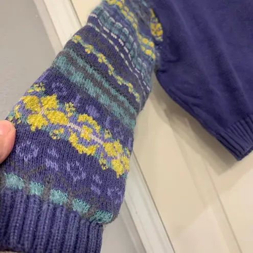 Esprit Vintage Cotton Knit Crop Purple Hooded Lg Sweater. 2828-A3 - Image 2