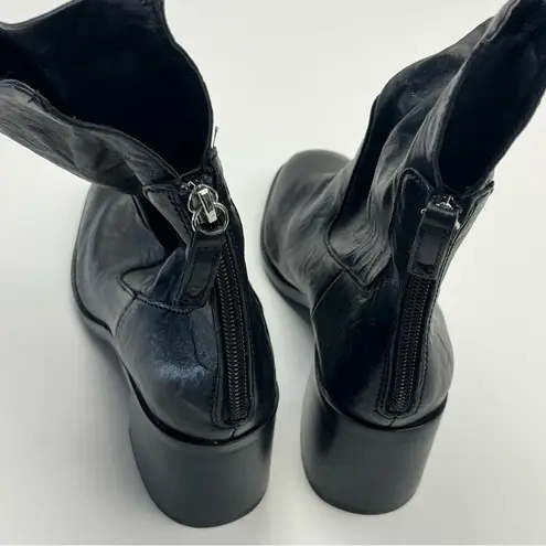 Kelsi Dagger Island Black Leather Booties Womens Size 6.5 Heeled Zipper *FLAWED