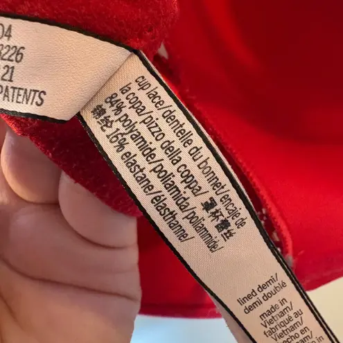 Victoria's Secret Victoria Secret Red Lace Lined Demi Bra 38D