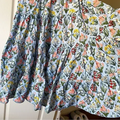 Agua Bendita Palmera Magdalena Dia Floral Midi Dress Multicolor Size Large NWT Blue