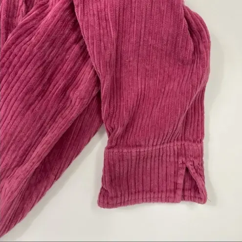 Pink Corduroy Button Down Shacket Size M