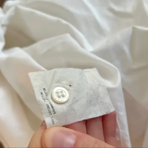 Emporio Armani 100% Cotton White Casual Hidden Button Up Top - Size 8