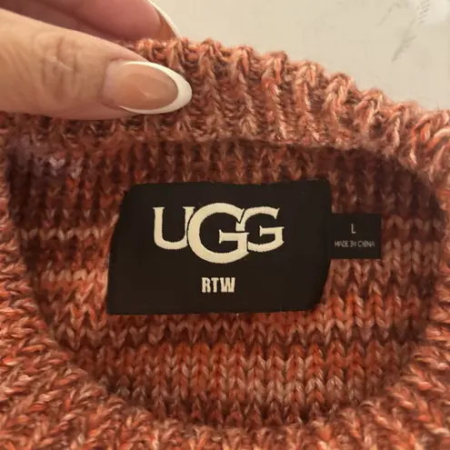 UGG  Avianna Striped Wool-Blend Pullover Sweater, Salmon‎ Pink Multi - Large