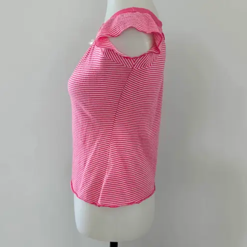 Hot Tempered Y2K Pink Striped Cap Sleeve Top Size Medium