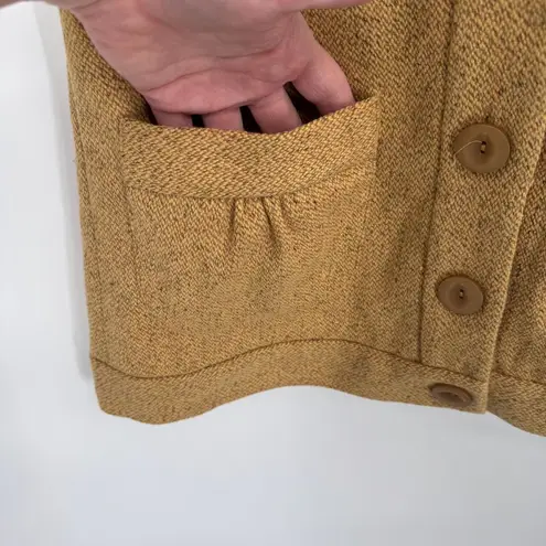 Tabitha Blazer Jacket Womens 2 Marigold Yellow Wool Blend Pockets Chunky Button