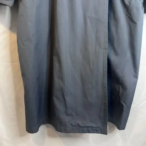 Trench Coat Lightweight Classic Double Breasted Casual Chic Classic Size 6P Blue