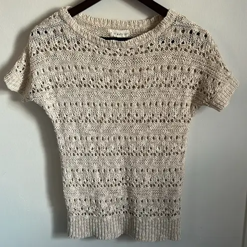 If It Were Me Open Knot Short Sleeve Boatneck Collar Slim Fit Sweater