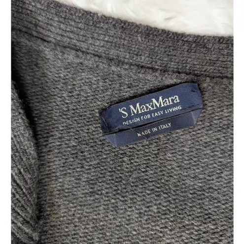 Max Mara ‘S Gray Wool Button Front Cardigan Sweater Medium Italy