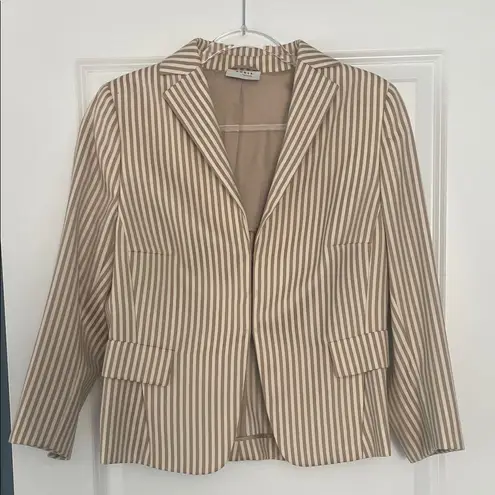 Akris Punto Wool Striped Blazer Hidden Closures Size 12