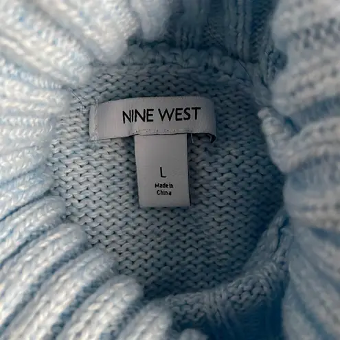 Nine West  Turtleneck Knit Sweater. Size Large. Light Blue