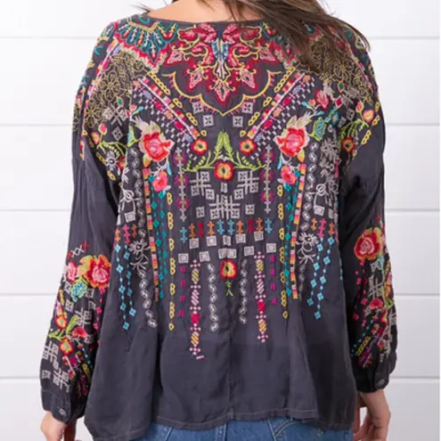 Johnny Was The Valley heavily embroidered button down top NWT RARE