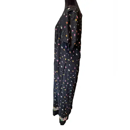 Spago Vintage 90s Boho Hippie Whimsygoth Woodland Floral Short Sleeve Maxi Dress Size 14