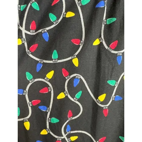 Just One Christmas Lights Holiday Theme Leggings 2 Pcs Women's Medium NWT Black