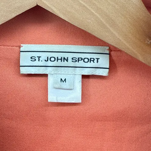 St. John Sport Women's Orange Cotton Blend Crochet Trim Jacket Size Medium