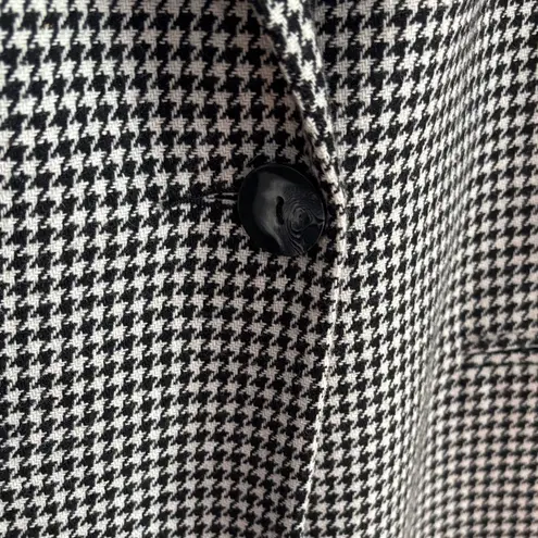 Sag Harbor Vintage Black and White Houndstooth Blazer with Velvet Collar Sz 14