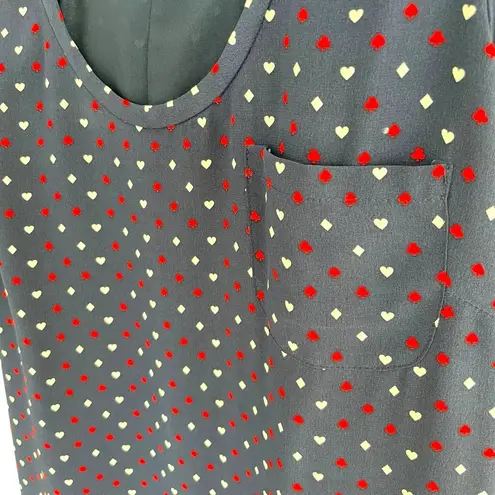 Joie  Silk Navy Sleeveless Dress Sccop Neck Racerback Playing Cards Hearts Spades