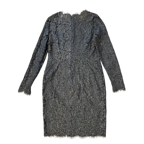 $1120 Paule Ka Paris 44 12 Lace Sheath Dress Gray Cocktail Wedding Sheer Luxury