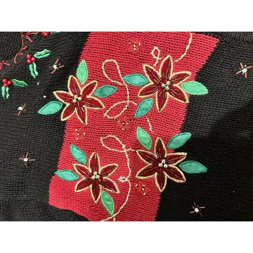 White Stag Vintage Christmas Cardinal Embroidered Cardigan Sweater Womens 18/20