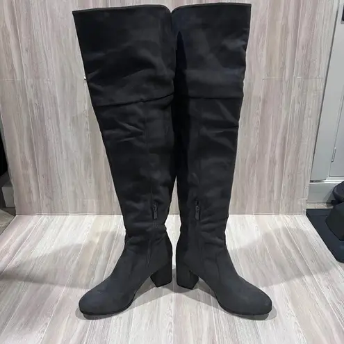 Dream Paris Dream Pairs Over the Knee Boots Block Heel Gray Thigh High Boots Womens Size 9