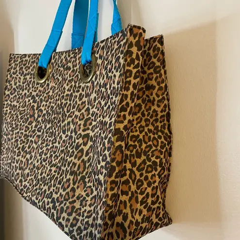 Premier Designs Leopard Print “Jewelry Diva “Tote Bag with Blue Accents