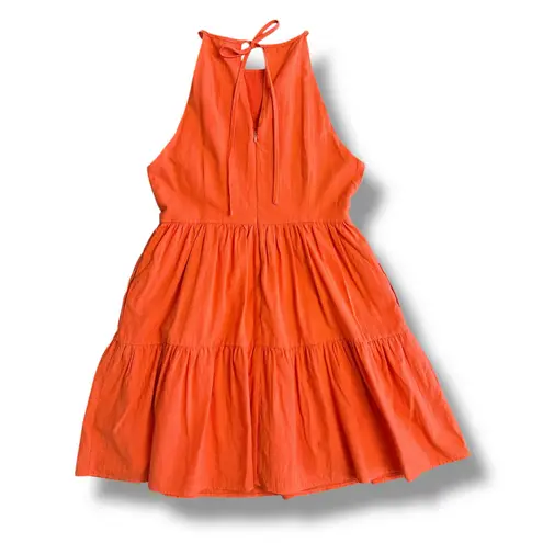 idem Ditto “Lex Dress” Spicy Orange Tiered Halter Mini Dress Size M NWT