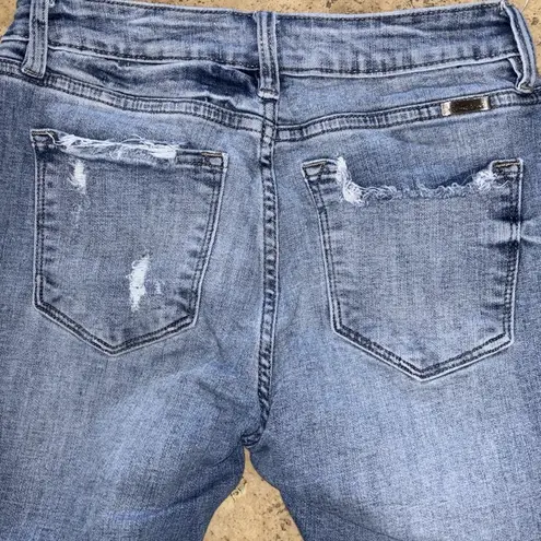 Kancan Nala Distressed Blue Jeans Midrise Ankle Casual Minimal Size 25