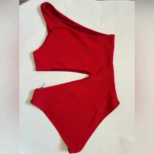 Beach Riot CELINE ONE PIECE cut out swimwear red sz large nwt