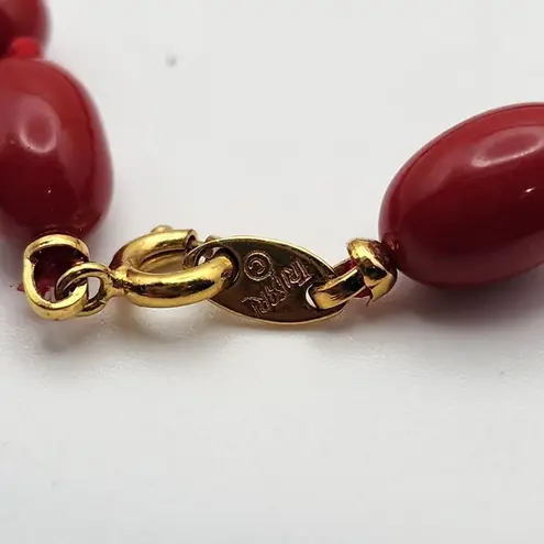 Trifari Vintage Red Beaded Necklace