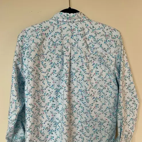 Cabin creek  Aqua Floral Button Down | Size 12P | Like New | Discontinued