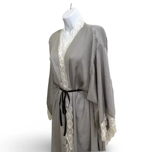 Pinkblush Silver Satin Maternity Robe