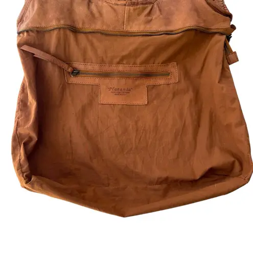 Platania Woven Italian Leather Extra Large Slouchy Hobo Shoulder Bag Brown