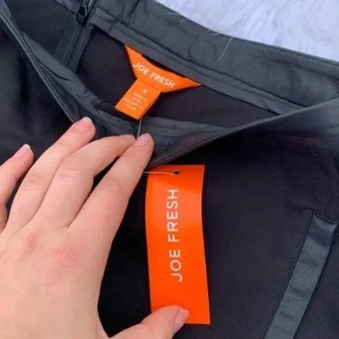 Joe Fresh NWT Faux Leather Trim Black Size 4 Skirt