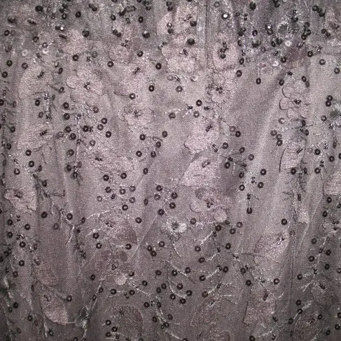 Mac Duggal 20889 Womens Black Sheer Applique Bustier Gown with Feather Straps