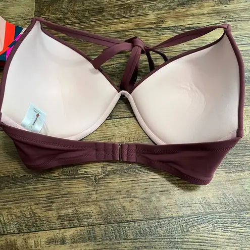 Dark red/brown and light pink Bikini with Intricate Cutout Design top Brown Size undefined