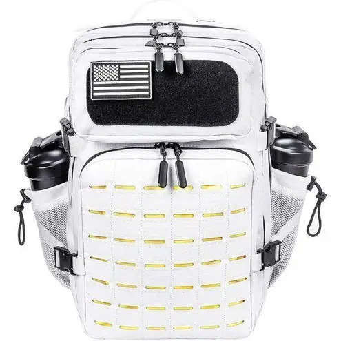 45L Tactical Backpack Molle Bag White and Yellow Water