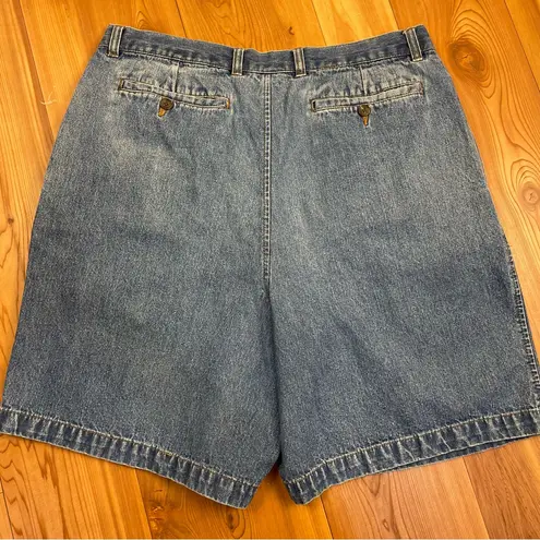 Consensus Vintage Denim Jean Shorts Jorts Unisex Pleated High Rise size 36 Blue