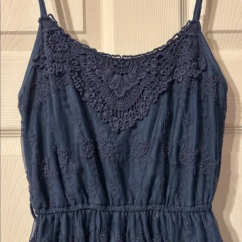Ultra Pink Navy Lace Mini Dress Juniors Small