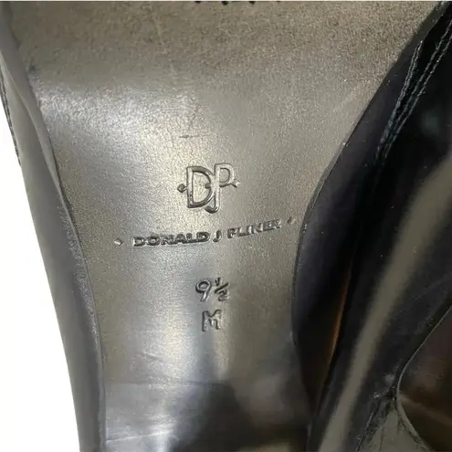 y2k Donald J. Pliner Black Satin & Embroidered Mules w/ Kitten Heel Size 9.5