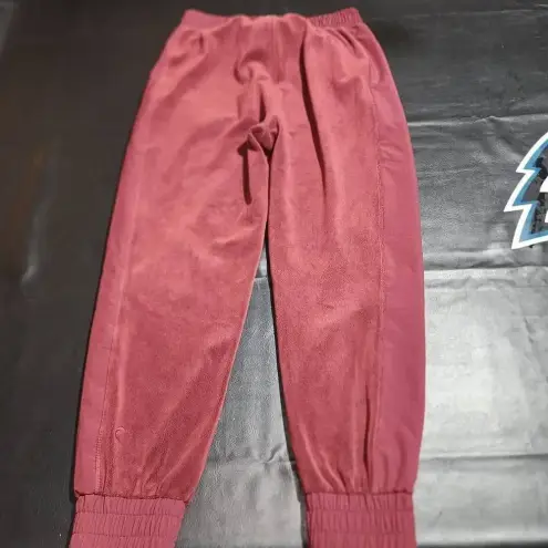 Zyia  Active Womens Maroon Fleece Jogger Pants‎ Medium
