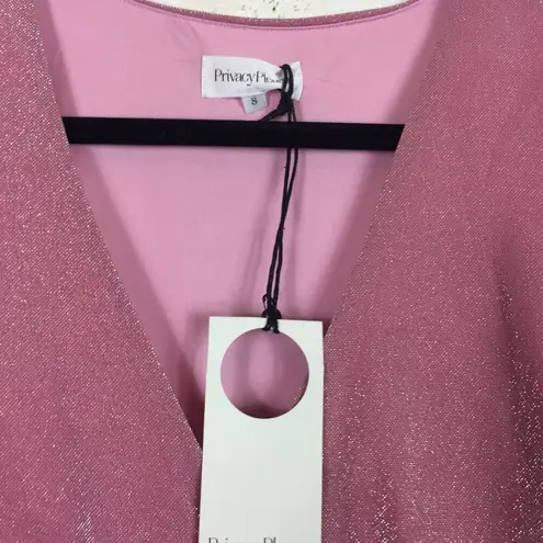 Privacy Please Sylvie Mini Dress Small Pink Ruched Metallic Barbie NWT Cocktail