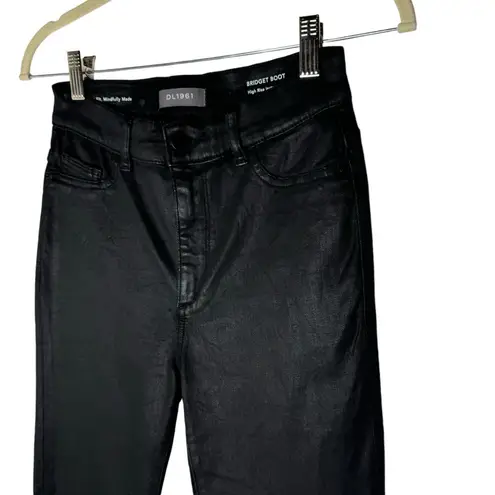 DL1961 Bridget Boot High Rise Instasculpt Crop Jeans Black Coated 27