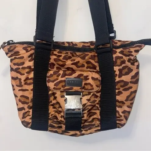 Ralph Lauren  Leopard Print Shoulder Bag Black Strap Zip Closure