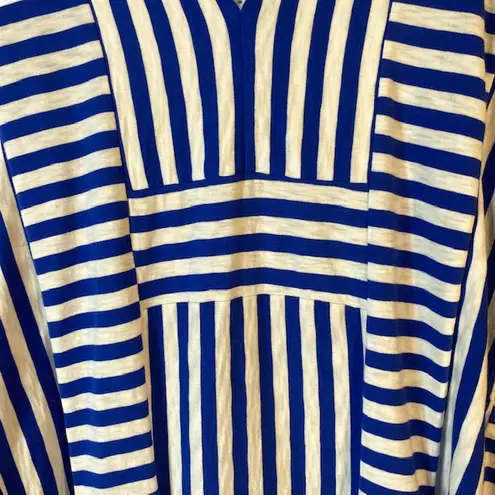 Soft Surroundings Soft Surrounding Blue Striped Caftan Swimwear Cover Up Women Sz S/M