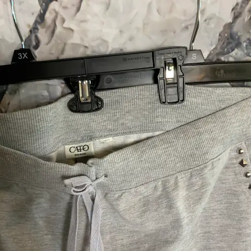 Cato Gray Sweat Pants w 3D Rivets at Pockets Wm 4X/5X