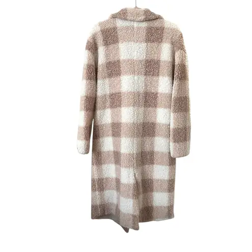 Saylor Sarina Faux Sherpa Checkered Jacket Large