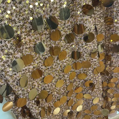 Mac Duggal style 94016 3D hanging disco Sequin copper Evening party Dress SZ 12